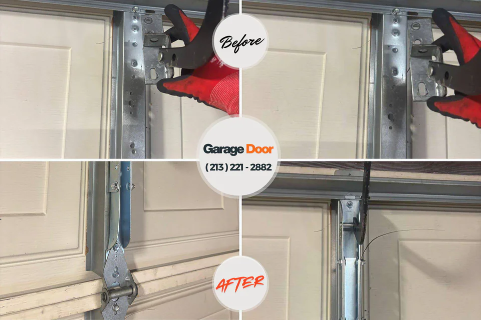 Before and after: garage door repair Shannon, MS